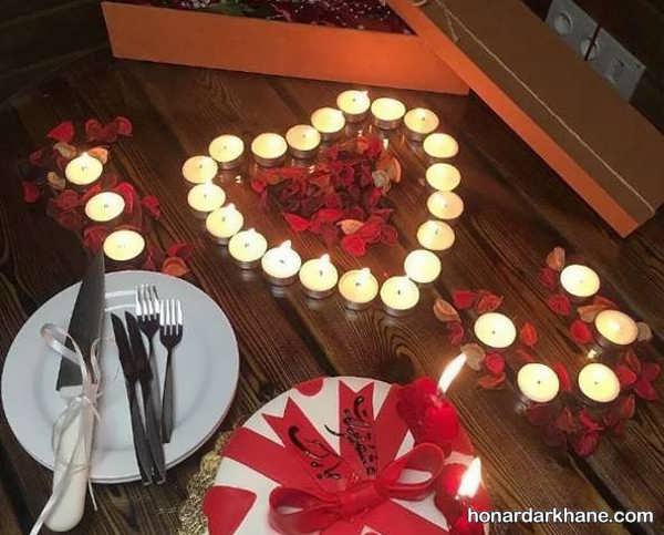 شام کنار شمع برای تولد عاشقانه